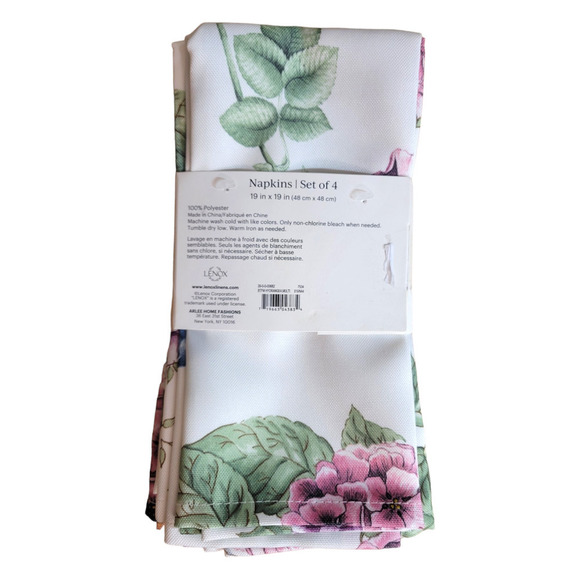 NEW Lenox Butterfly Meadow Hydrangea Napkins (Set of 4) - Picture 4 of 4